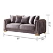 Pemberly Row Thick Velvet Fabric 2Pc Living Room Set Made With Wood in Gray