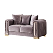 Pemberly Row Thick Velvet Fabric 3PC Living Room Set Made With Wood in Gray