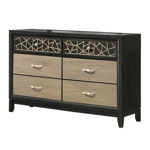 Pemberly Row Modern & Contemporary 6-Drawer Dresser Made with Wood in Black