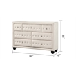 Pemberly Row Crystal Tufted Modern 7-Drawer Dresser made with Wood in Cream