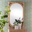 Pemberly Row Modern Bohemian Natural Brown Rattan Accent Wall Mirror