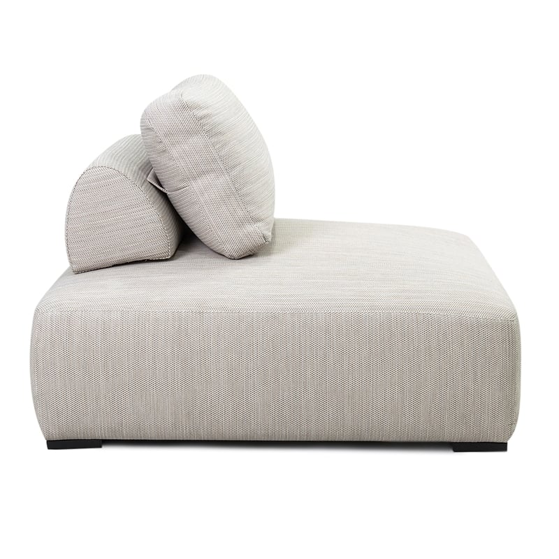 Pemberly Row Outdoor Square Olefin Fabric Lounge Chair in Light Gray