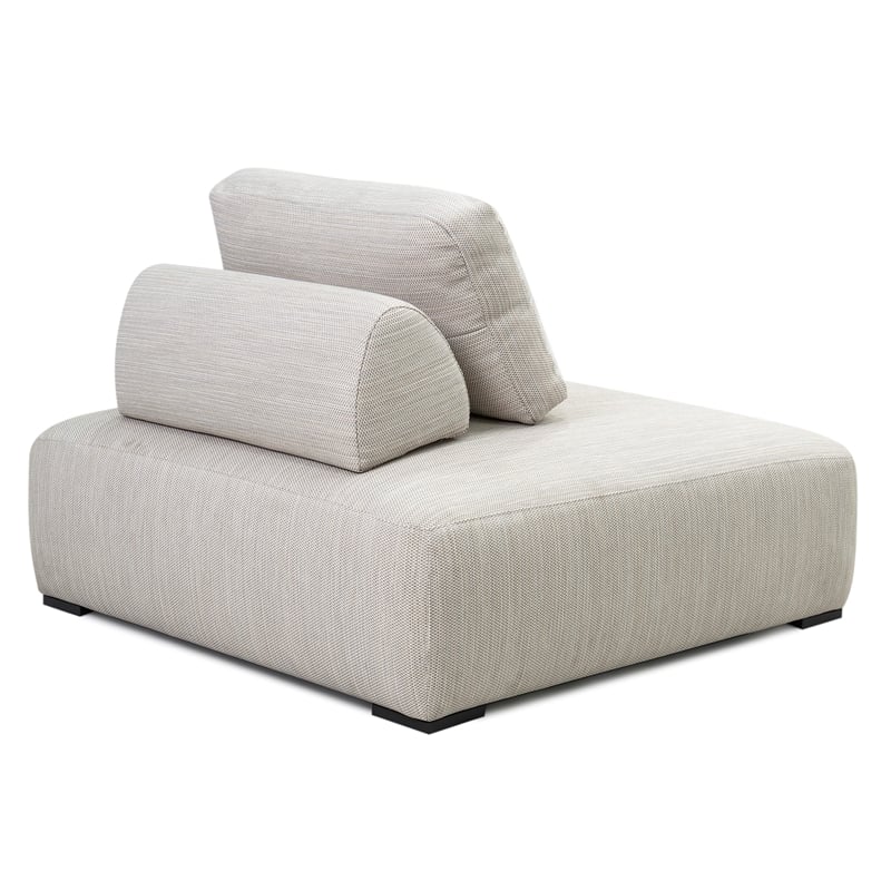 Pemberly Row Outdoor Square Olefin Fabric Lounge Chair in Light Gray