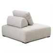 Pemberly Row Outdoor Square Olefin Fabric Lounge Chair in Light Gray