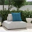 Pemberly Row Outdoor Square Olefin Fabric Lounge Chair in Light Gray