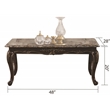 Pemberly Row Traditional Coffee Table Made with Wood in Cherry Color