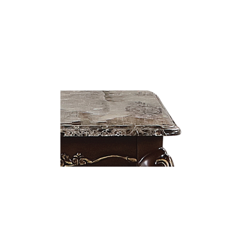 Pemberly Row Traditional Coffee Table Made with Wood in Cherry Color