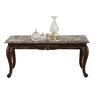 Pemberly Row Traditional Coffee Table Made with Wood in Cherry Color