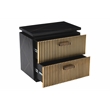 Pemberly Row Modern 2-Drawer Nightstand Made with Wood in Black/Gold