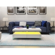 Pemberly Row Modern Coffee Table Bult-in LED Made with Wood in White