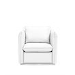 Pemberly Row Modern Leather Upholstered Swivel Accent Chair in White