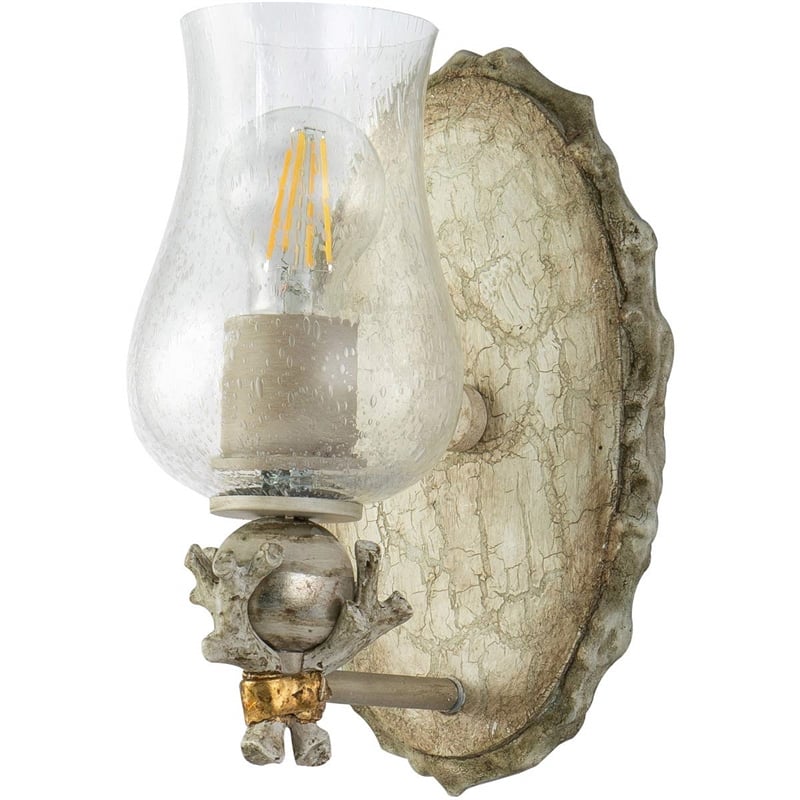 Pemberly Row 1-light Metal Bath Vanity Light in Neutral Cream/Silver