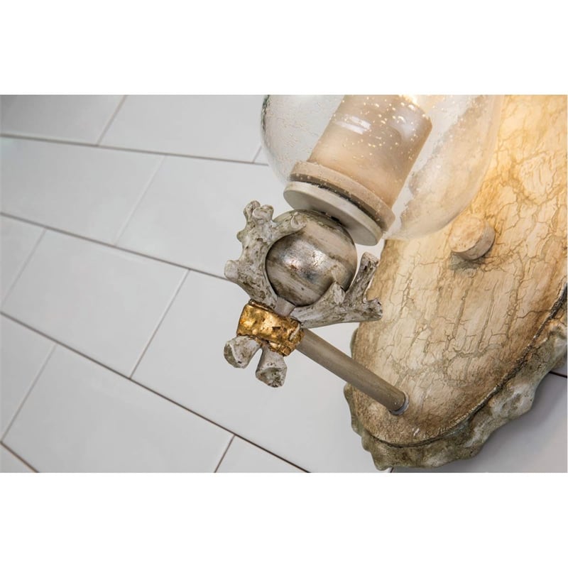 Pemberly Row 1-light Metal Bath Vanity Light in Neutral Cream/Silver