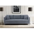 Pemberly Row Upholstered Fabric & Metal Sofa in Gray/Stainless Steel