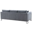 Pemberly Row Upholstered Fabric & Metal Sofa in Gray/Stainless Steel