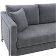 Pemberly Row Upholstered Fabric & Metal Sofa in Gray/Stainless Steel