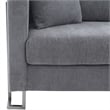Pemberly Row Upholstered Fabric & Metal Sofa in Gray/Stainless Steel