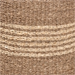 Pemberly Row Round Seagrass Rattan Ottoman Footstool in Natural Brown
