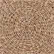 Pemberly Row Round Seagrass Rattan Ottoman Footstool in Natural Brown
