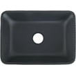 Pemberly Row Rectangular Tempered Glass Vessel Bathroom Sink in Black