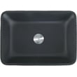 Pemberly Row Rectangular Tempered Glass Vessel Bathroom Sink in Black