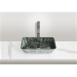 Pemberly Row Rectangular Tempered Glass Vessel Bathroom Sink in Green