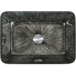 Pemberly Row Rectangular Tempered Glass Vessel Bathroom Sink in Green