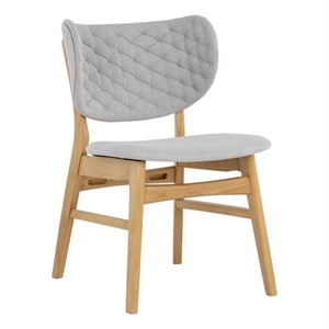 Pemberly Row 18.25&quot Fabric Dining Chair in Natural/Light Gray (Set of 2)