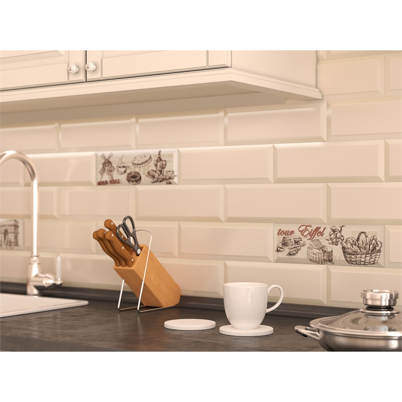 Pemberly Row Absorbent Round Diatomite Stone Coaster in White (Set of 4)