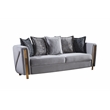 Pemberly Row Thick Velvet Fabric Upholstered Sofa Made With Wood in Gray