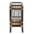 Pemberly Row Two-Tone Black and Natural Brown Rattan 2-Tier Kitchen Cart