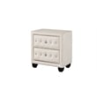 Pemberly Row Crystal Tufted 4PC King Bedroom Set in Cream made with Wood