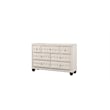 Pemberly Row Crystal Tufted 4PC King Bedroom Set in Cream made with Wood