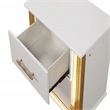 Pemberly Row Contemporary 2-Drawer Nightstand Made with Wood in Gold Finish