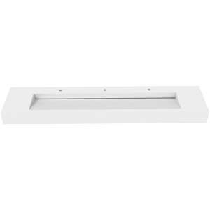 Pemberly Row Pyramid 84&quot Solid Surface Manmade Stone Bathroom Sink in White