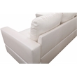 Pemberly Row L Shaped White Couch with Ottoman(Pillows Included) Microfiber