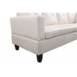 Pemberly Row L Shaped White Couch with Ottoman(Pillows Included) Microfiber