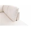 Pemberly Row L Shaped White Couch with Ottoman(Pillows Included) Microfiber