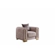 Pemberly Row Thick Velvet Fabric 3Pc Living Room Set Made With Wood in Beige