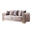 Pemberly Row Thick Velvet Fabric 3Pc Living Room Set Made With Wood in Beige