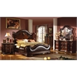 Pemberly Row Traditional Queen 4 PC Bedroom Set made with Wood in Dark Walnut