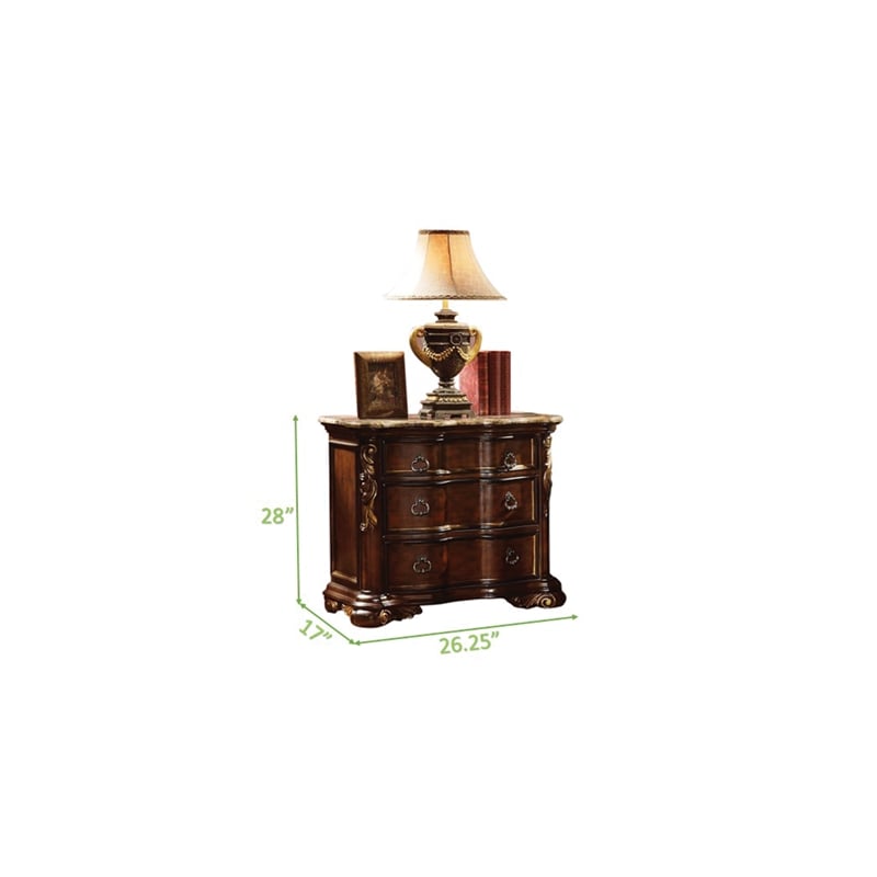 Pemberly Row Traditional Queen 4 PC Bedroom Set made with Wood in Dark Walnut