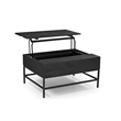 Pemberly Row Lift Top Storage Coffee Table with Natural Finish in Black Color