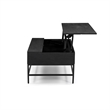 Pemberly Row Lift Top Storage Coffee Table with Natural Finish in Black Color