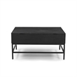 Pemberly Row Lift Top Storage Coffee Table with Natural Finish in Black Color