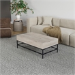 Pemberly Row Lift Top Storage Coffee Table with Natural Finish in White Color