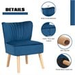 Pemberly Row Thick Padded Velvet Tufted Leisure Chair and Ottoman Set in Blue