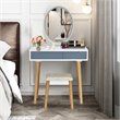 Pemberly Row Touch Screen 3 Lighting Modes Dressing/Makeup Vanity Set in Gray