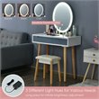Pemberly Row Touch Screen 3 Lighting Modes Dressing/Makeup Vanity Set in Gray