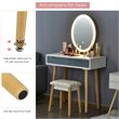 Pemberly Row Touch Screen 3 Lighting Modes Dressing/Makeup Vanity Set in Gray